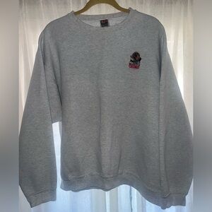 Vtg Mcgruff Embroidered  Take A Bite Out Of Crime Fruit Loom Grey Sweatshirt